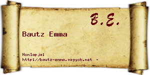 Bautz Emma névjegykártya